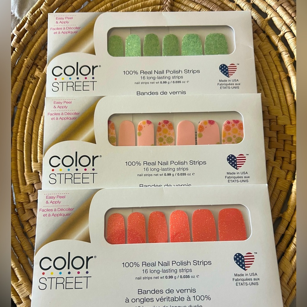 3 unopened sets of nail polish strips.